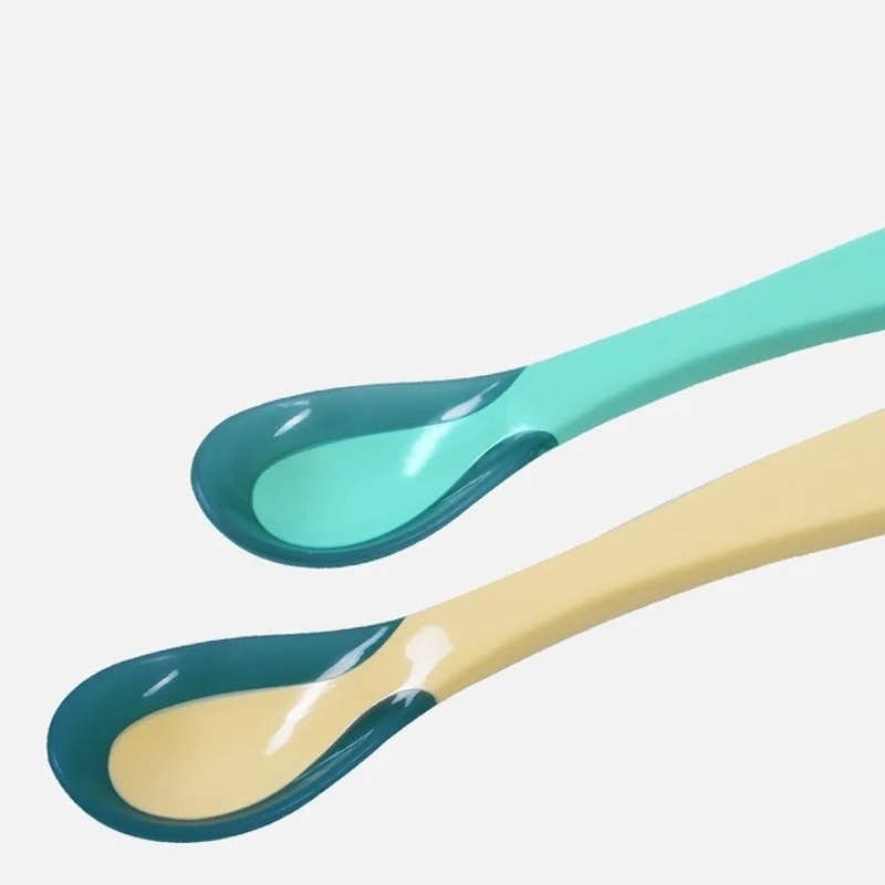 Picture of Baby Food Spoon Anti Scalding Baby Food Spoon Stem-Blue
