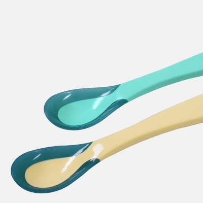 Picture of Baby Food Spoon Anti Scalding Baby Food Spoon Stem-Blue