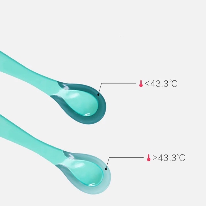 Picture of Baby Food Spoon Anti Scalding Baby Food Spoon Stem-Blue