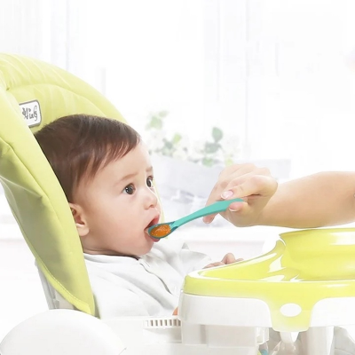 Picture of Baby Food Spoon Anti Scalding Baby Food Spoon Stem-Blue
