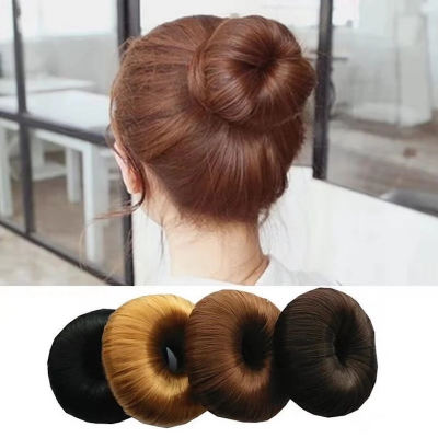 Picture of Korean headdress donut wig hair ring hair ring hair ball hair tools flower bud hair ring hair accessories-Brown
