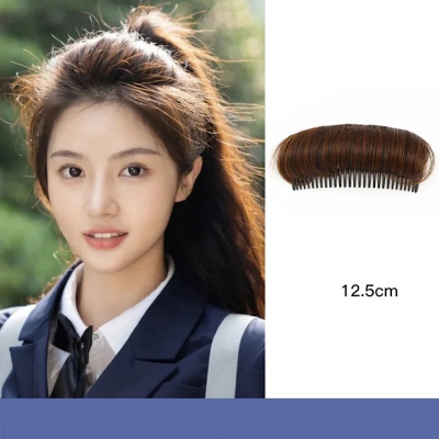 Picture of Wig piece for women, fluffy hair root, simulated hair pad, invisible hair top heightening and curling tool, hair pad artifact-Light Brown