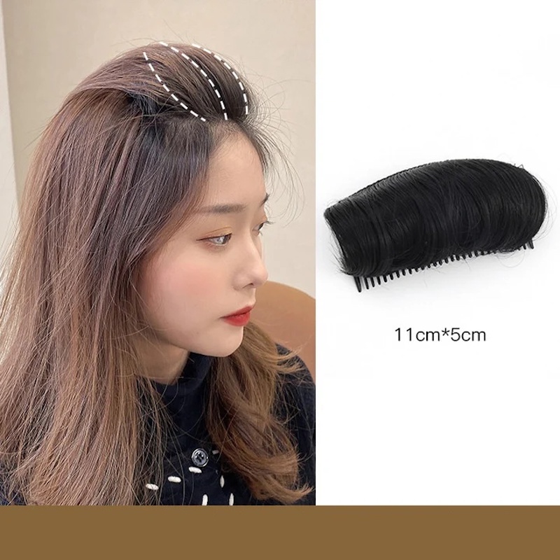 Picture of Wig piece for women, fluffy hair root, simulated hair pad, invisible hair top heightening and curling tool, hair pad artifact-Light Brown