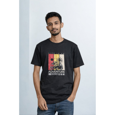 Picture of Black Half Sleeve T-Shirt