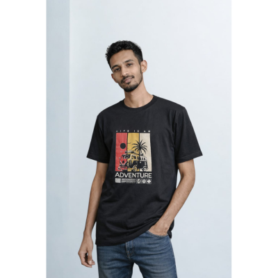 Picture of Black Half Sleeve T-Shirt
