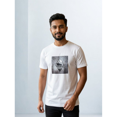 Picture of White Half Sleeve T-Shirt