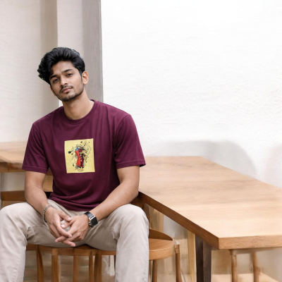 Picture of Mens Marron Half Sleeve T-Shirt