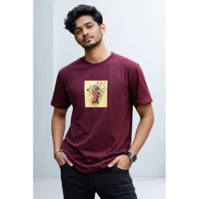 Picture of Mens Marron Half Sleeve T-Shirt