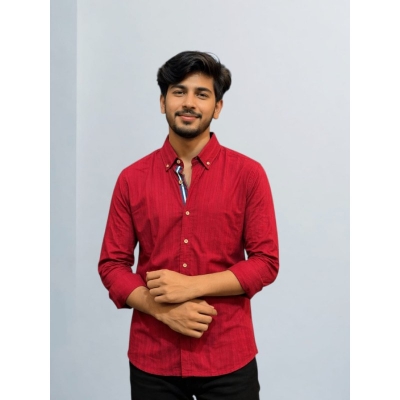 Picture of Premium Red Casual Shirt – Modern Slim Fit