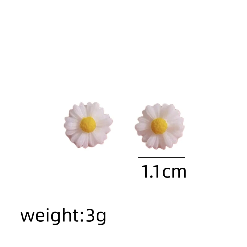 Picture of Mini Daisy Flower Stud Earrings – Korean Style Minimalist Jewelry for Women White