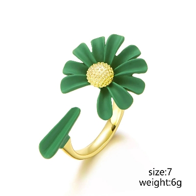 Picture of Vintage Daisy Flower Adjustable Rings for Women – Korean Sweet Sunflower Style
