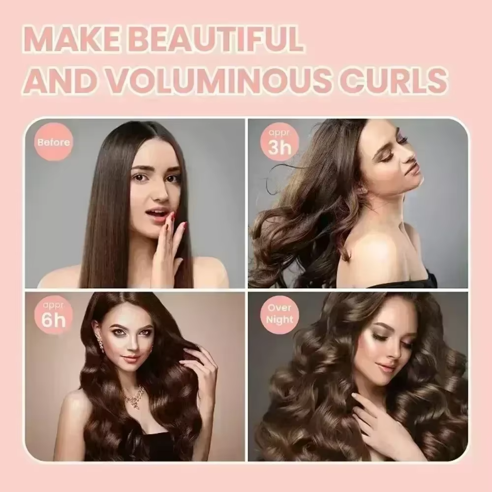 Picture of 4 Piece/Set Heatless Hair Curling – Soft Flexi No-Heat Hair Rollers for Effortless Natural, Bouncy Curls Without Heat