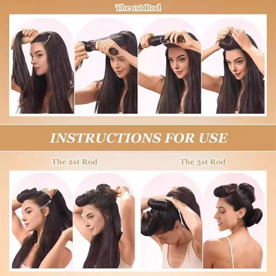 Picture of 4 Piece/Set Heatless Hair Curling – Soft Flexi No-Heat Hair Rollers for Effortless Natural, Bouncy Curls Without Heat