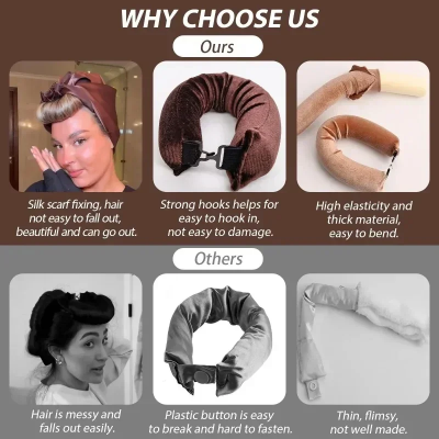Picture of 4 Piece/Set Heatless Hair Curling – Soft Flexi No-Heat Hair Rollers for Effortless Natural, Bouncy Curls Without Heat