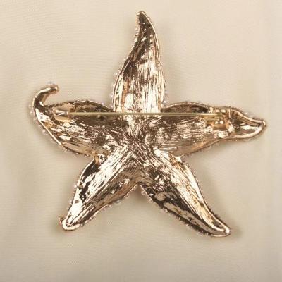 Picture of Elegant Pearl Starfish Brooch for Women – Rhinestone Sea Star Safety Pin for Party, Wedding & Casual Wear