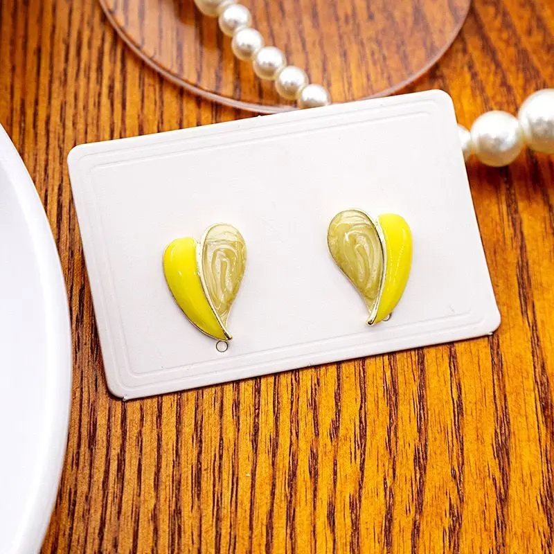 Picture of Stylish Enameled Heart Stud Earrings for Women – Cute & Colorful Geometric Design | Lightweight Everyday Jewelry
