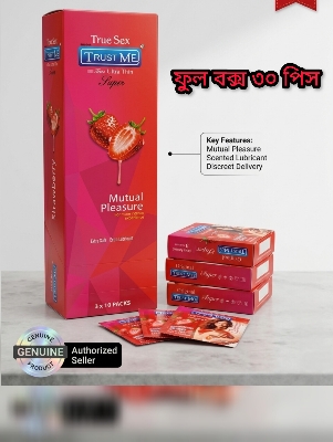 Picture of TRUST ME Ultra Thin Strawberry Flavoured Condom – Mutual Pleasure, Extra Safe & Comfortable (3x10 Packs)