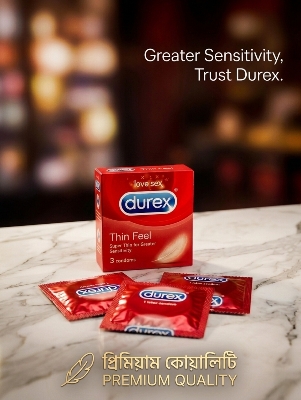 Picture of Durex Thin Feel Condom - Super Thin for Greater Sensitivity (3 Pcs) - Premium Quality