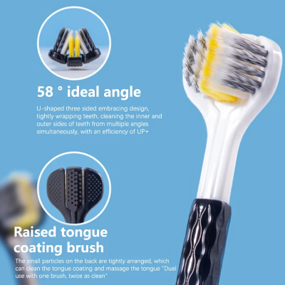 Picture of 3D Triple-Sided Toothbrush for Adults White