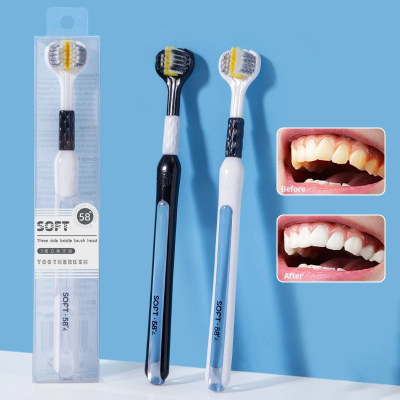 Picture of 3D Triple-Sided Toothbrush for Adults White