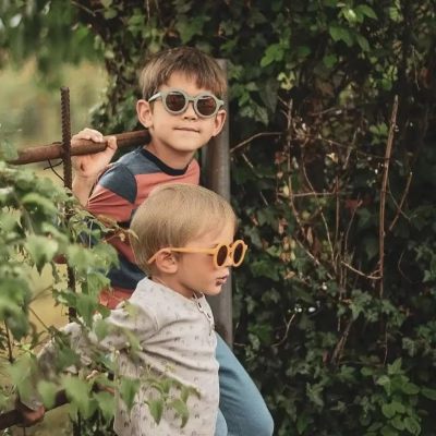 Picture of Kids Sunglasses for 1–8 Years | Round Frame Gradient Lens | UV400 Sun Protection | Lightweight Children’s Fashion Shades (8 Colors) Brown