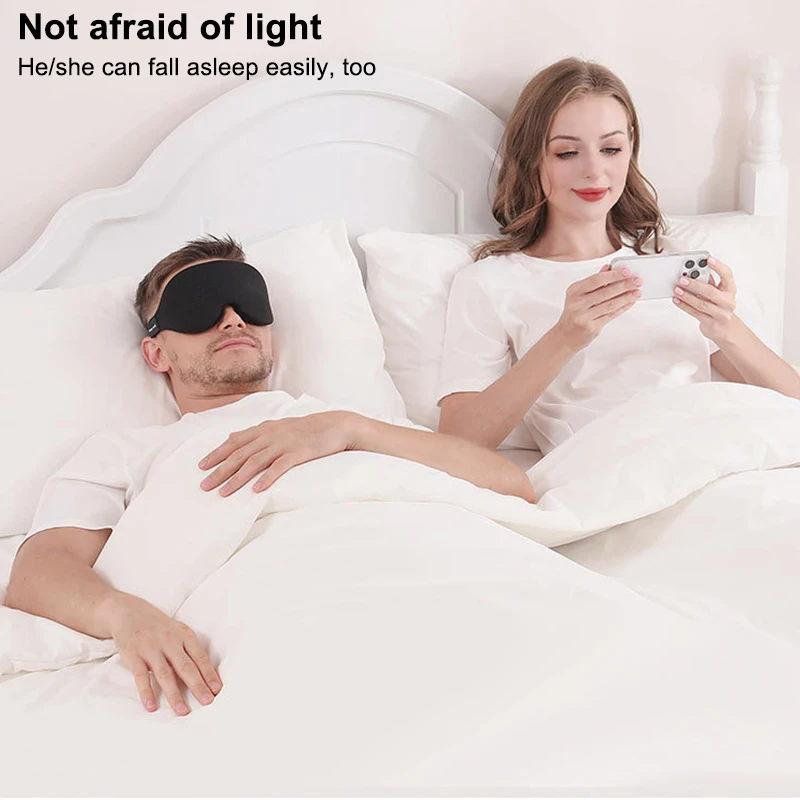 Picture of 3D Contoured Sleep Mask for Side Sleepers | 100% Blackout Eye Cover with Nose Wing | Ultra-Soft Memory Foam & Adjustable Strap