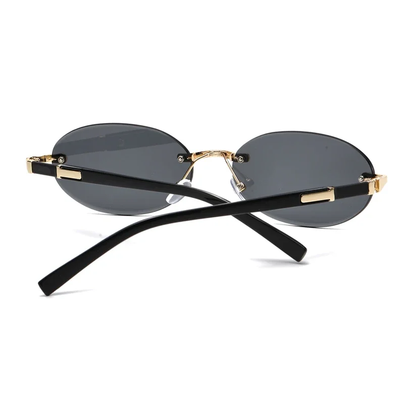 Picture of New Elegant Rimless UV400 Sunglasses for Men and Women, Classic Round Fashion Shades, Anti-Reflective Lens, Fashion Accessory