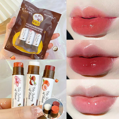 Picture of HANBOLL Fruit Flavored Lip Balm – Peach Tea & Orange Jelly | Moisturizing, Nourishing & Tinted Lip Care | Soft, Smooth & Plumping Lip Balm for Dry Lips (4.5g)