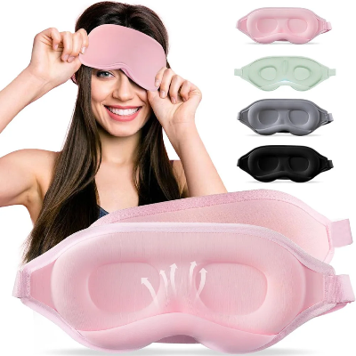 Picture of 3D Contoured Sleep Eye Mask | Full Blackout | Zero Pressure | Ultra‑Soft Silk Feel | Adjustable Fit for Night Sleep & Travel