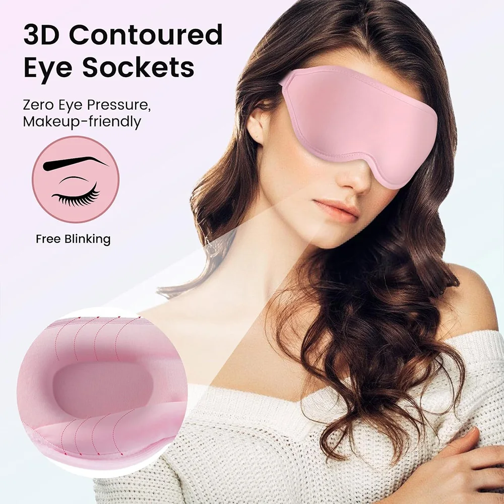 Picture of 3D Contoured Sleep Eye Mask | Full Blackout | Zero Pressure | Ultra‑Soft Silk Feel | Adjustable Fit for Night Sleep & Travel