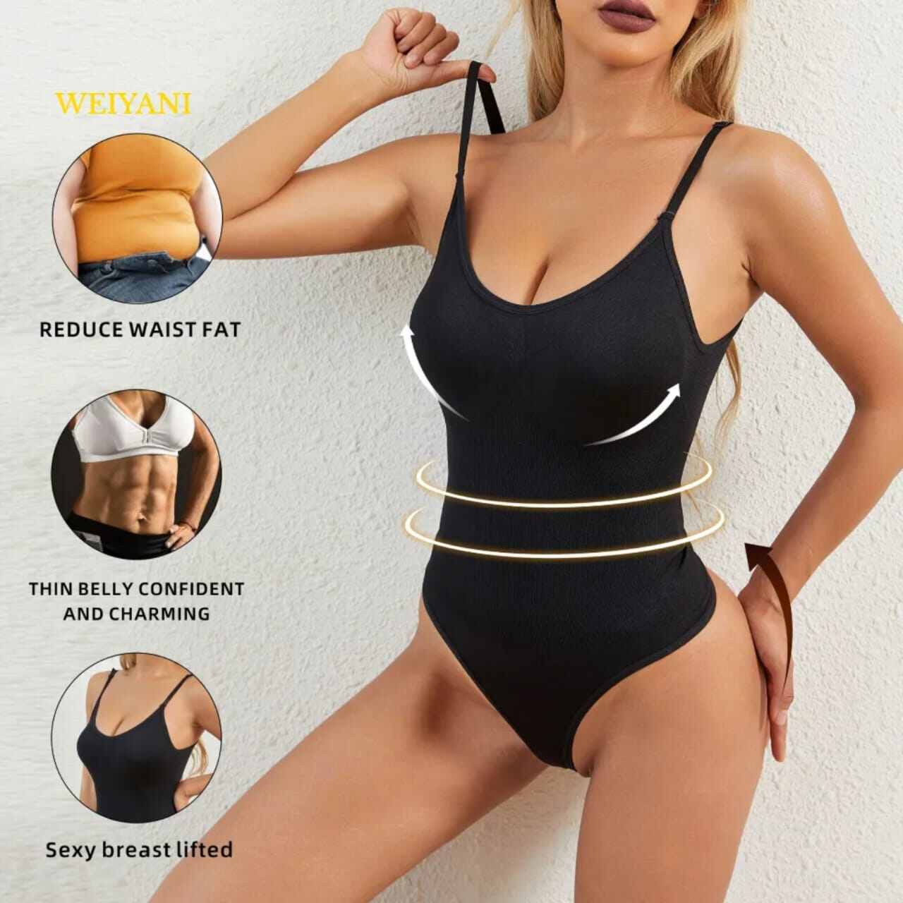 Picture of Seamless Low Back Bodysuit Shapewear | Tummy Control & Waist Shaper | Hip Shaping Seamless Bottom | Built-In Bust Support | Backless Body Shaper for Women