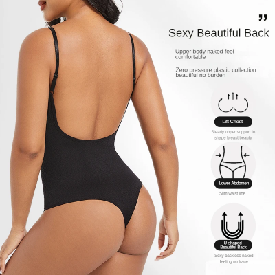 Picture of Seamless Low Back Bodysuit Shapewear | Tummy Control & Waist Shaper | Hip Shaping Seamless Bottom | Built-In Bust Support | Backless Body Shaper for Women