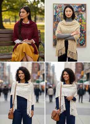 Picture of Knitted Winter Shawl for Men & Women | Soft Warm Fabric | Stylish Casual & Formal Wrap Int: One size