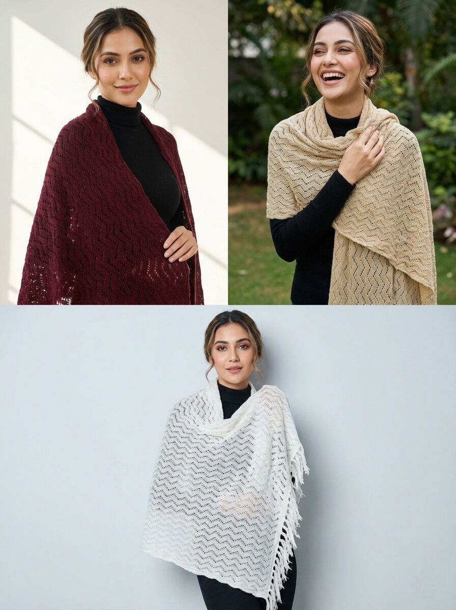 Picture of Knitted Winter Shawl for Men & Women | Soft Warm Fabric | Stylish Casual & Formal Wrap Int: One size