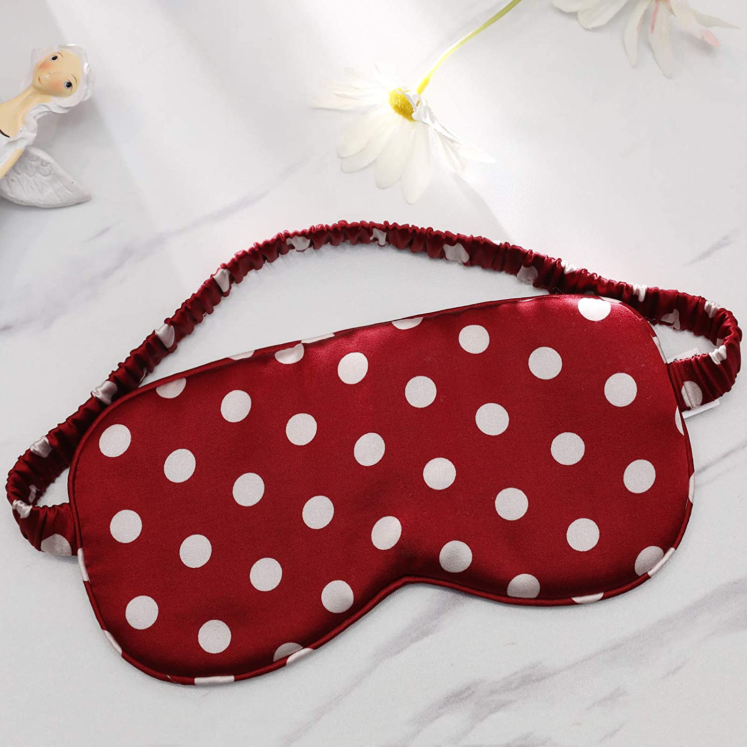 Picture of Silk Satin Sleep Eye Mask for Men & Women | Double Sided Soft Fabric | Light Blocking Blindfold | Comfortable for Travel & Daily Sleep