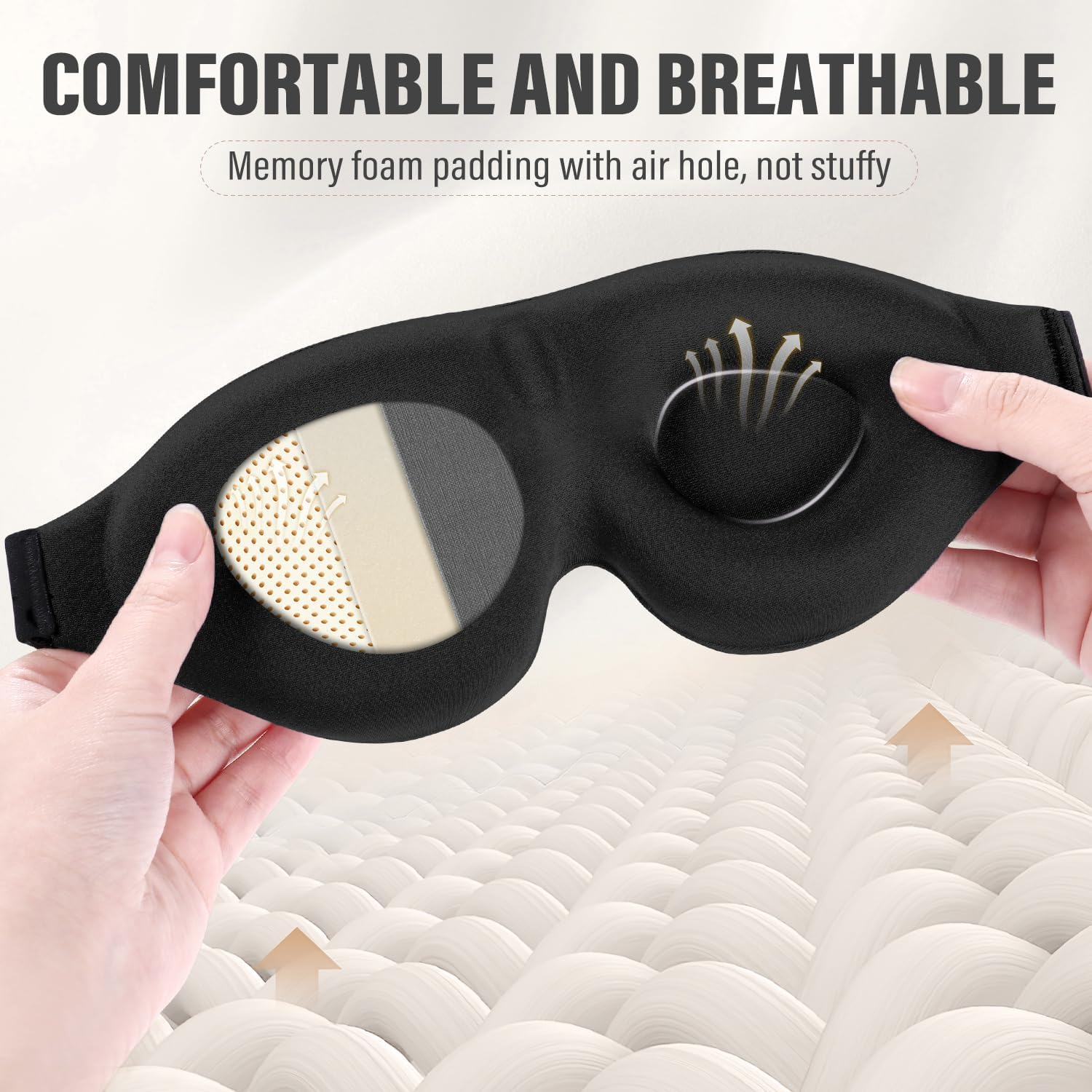Picture of Ultimate Sleep Comfort Combo | 3D Blackout Sleep Eye Mask for Side Sleepers + Reusable Noise-Reducing Silicone Earplugs | Travel & Home Sleep Essentials