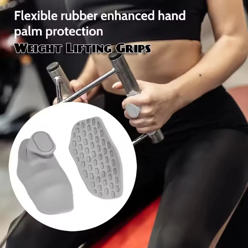 Picture of Silicone Weight Lifting Grip Pads for Gym (1 Pair) | Non-Slip Hand Grips for Dumbbell, Barbell & Strength Training | Portable Fitness Grip Support