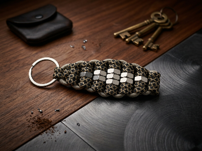 Picture of Paracord Hex Nut Keychain | Customizable Handwoven Paracord Key Holder with Stainless Steel Nuts & Ring | Durable EDC Keyring for Keys, Bag & Outdoor Use