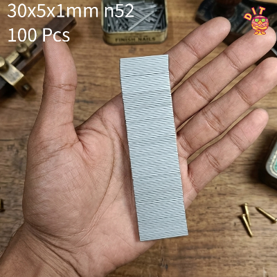 Picture of N52 Neodymium Magnet 30x5x1mm Ultra Strong | Industrial Grade Rare Earth Magnet Strip | Heavy Duty for DIY, Office, Fridge & Craft Use