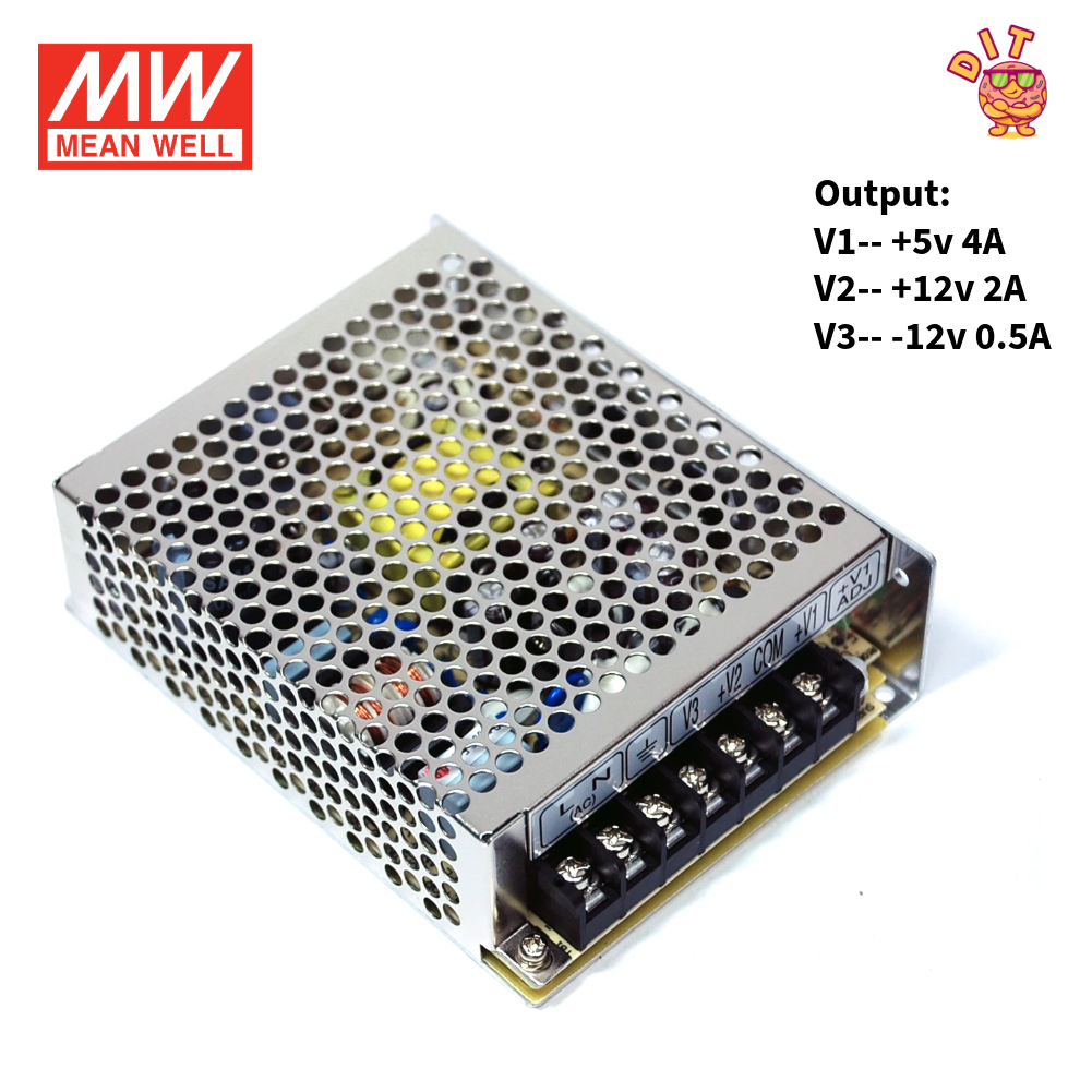 Picture of Mean Well NET-50B Triple Output Switching Power Supply 50W | +5V 4A, +12V 2A, -12V 0.5A | Original Industrial Grade SMPS | Pre-Owned Like New