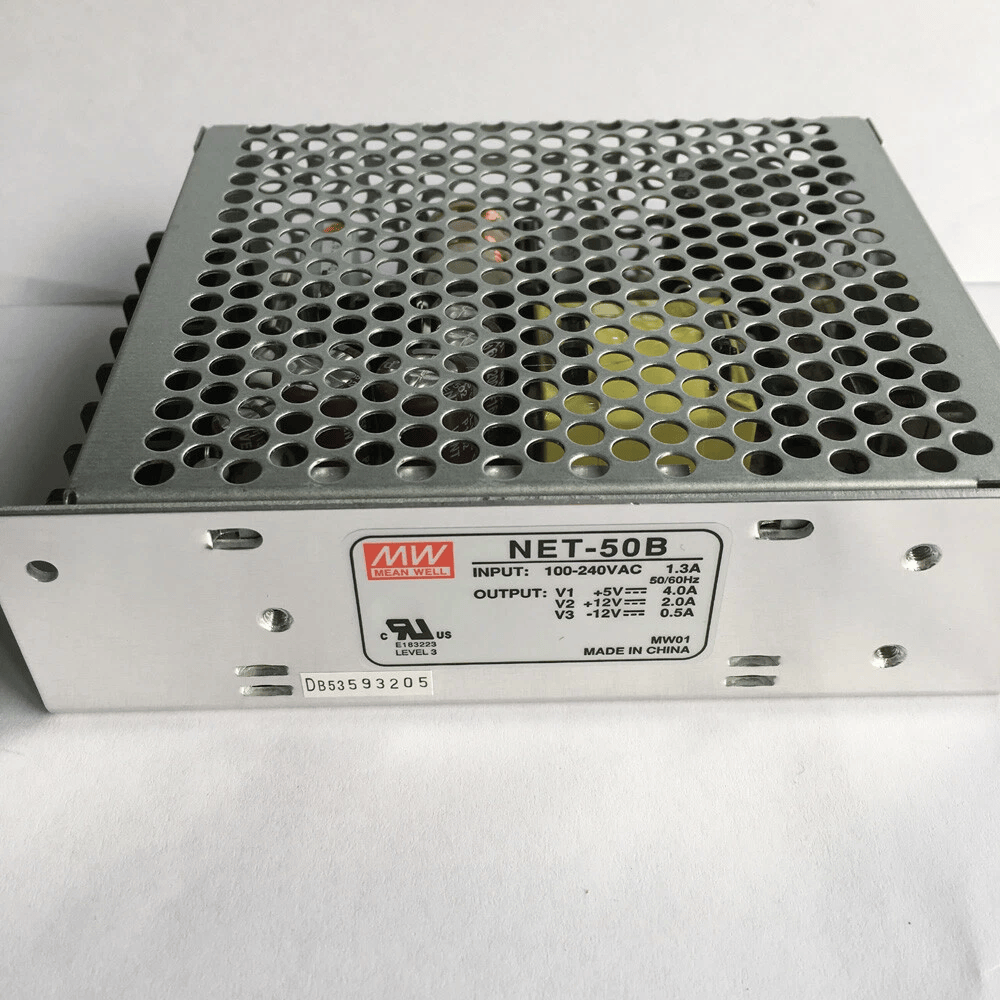 Picture of Mean Well NET-50B Triple Output Switching Power Supply 50W | +5V 4A, +12V 2A, -12V 0.5A | Original Industrial Grade SMPS | Pre-Owned Like New
