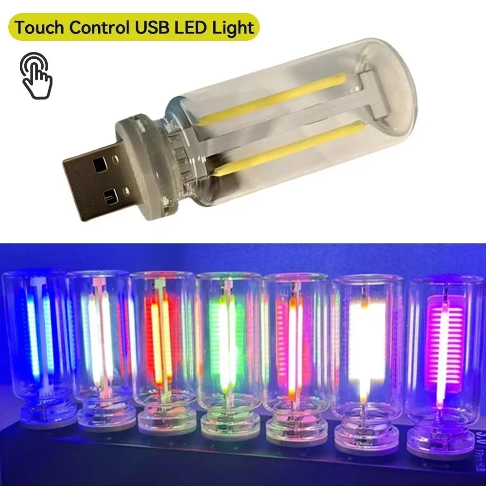 Picture of USB LED Retro Edison Night Light - Touch Dimming Ambient Lamp, Eye Protection, Room & Desk Decoration