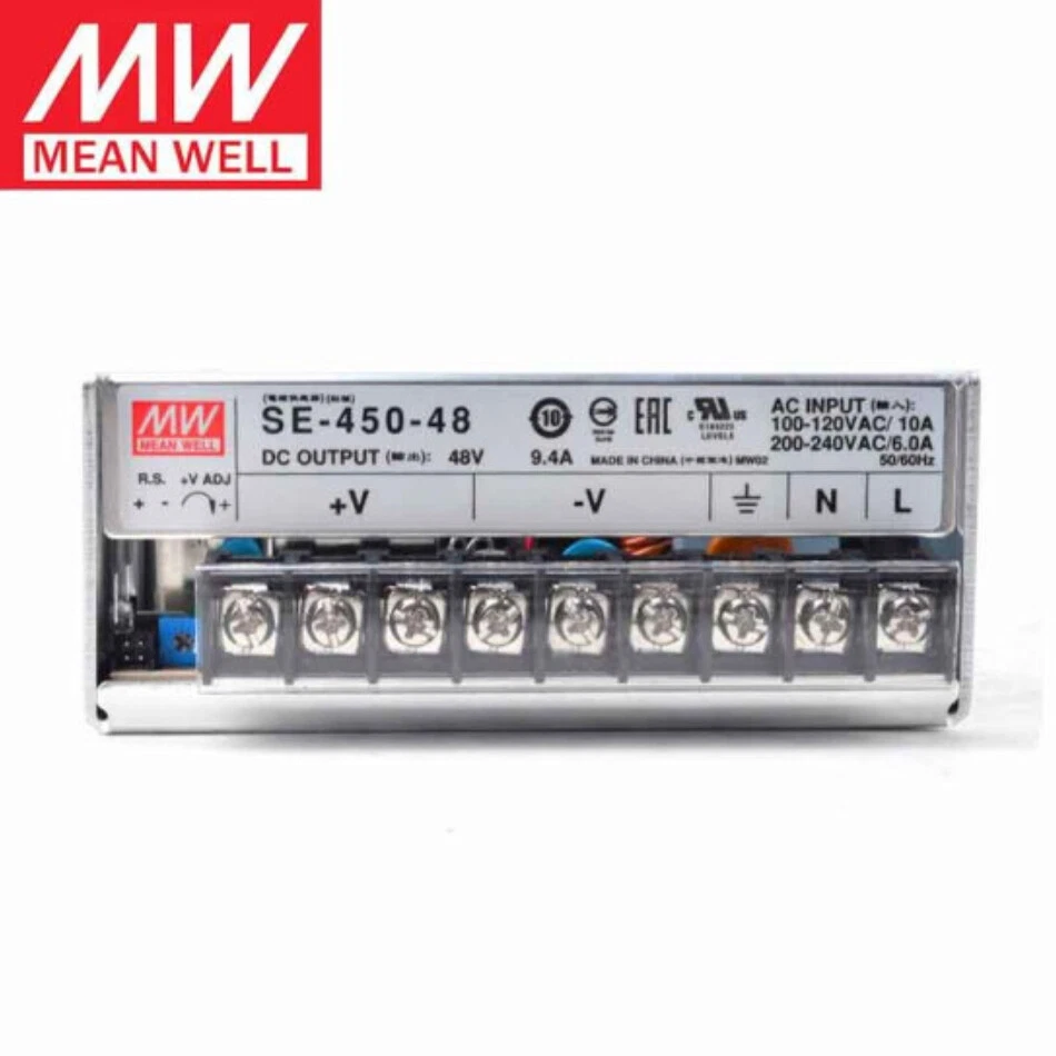 Picture of Mean Well SE-450-24 Switching Power Supply 24V 18.8A 450W | Original Industrial Grade SMPS | Stable DC Output for CNC, LED & Automation