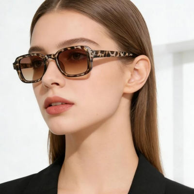 Picture of Premium Vintage Rectangle Sunglasses UV400 - Men Women Designer Fashion Square Frame Anti-Glare