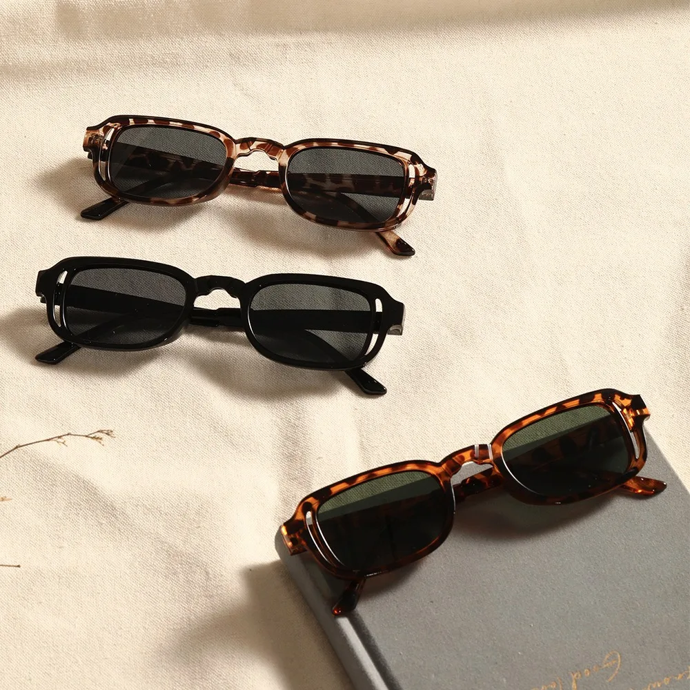 Picture of Premium Vintage Rectangle Sunglasses UV400 - Men Women Designer Fashion Square Frame Anti-Glare