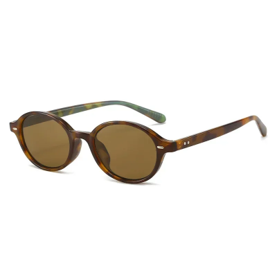 Picture of Luxury Retro Small Oval Sunglasses - Vintage Y2K Rivet Shades UV400 Protection Trendy Fashion Eyewear for Female & Male