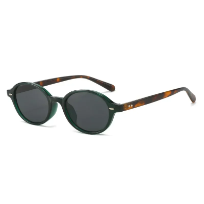 Picture of Luxury Retro Small Oval Sunglasses - Vintage Y2K Rivet Shades UV400 Protection Trendy Fashion Eyewear for Female & Male