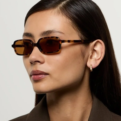 Picture of Trendy Y2K Small Rectangle Sunglasses - Retro Streetwear Chashma for Women & Men, UV400 Protection