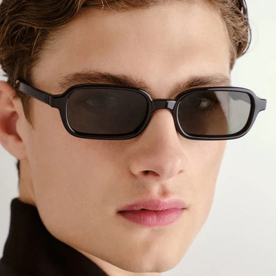 Picture of Trendy Y2K Small Rectangle Sunglasses - Retro Streetwear Chashma for Women & Men, UV400 Protection