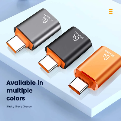 Picture of 6A 120W USB to Type-C & Type-C to USB 3.0 OTG Converter Adapter | Premium Metal Shell Fast Charging, 10Gbps High-Speed Data Sync & Audio Plug-and-Play Connector for Phones, Laptops, Keyboards & U-Disk